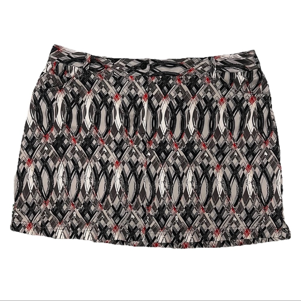 Slazenger Geometric Golf Skort Built-In Shorts Athletic Skirt Size 14